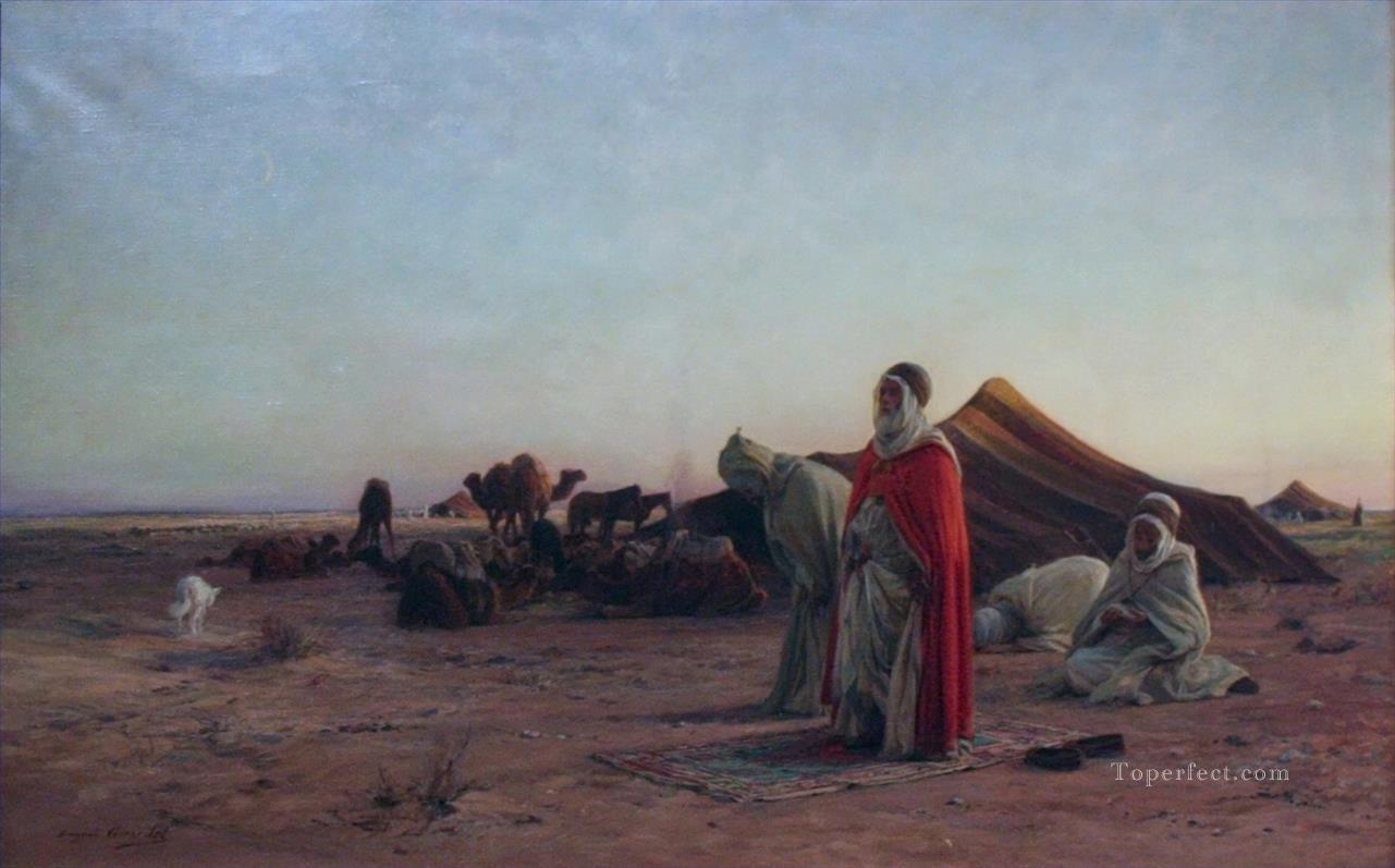 砂漠の祈り ウジェーヌ・ジラルデ 東洋学者油絵